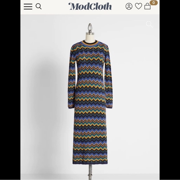 Modcloth Dresses & Skirts - ModCloth Knit Chevron Dress L